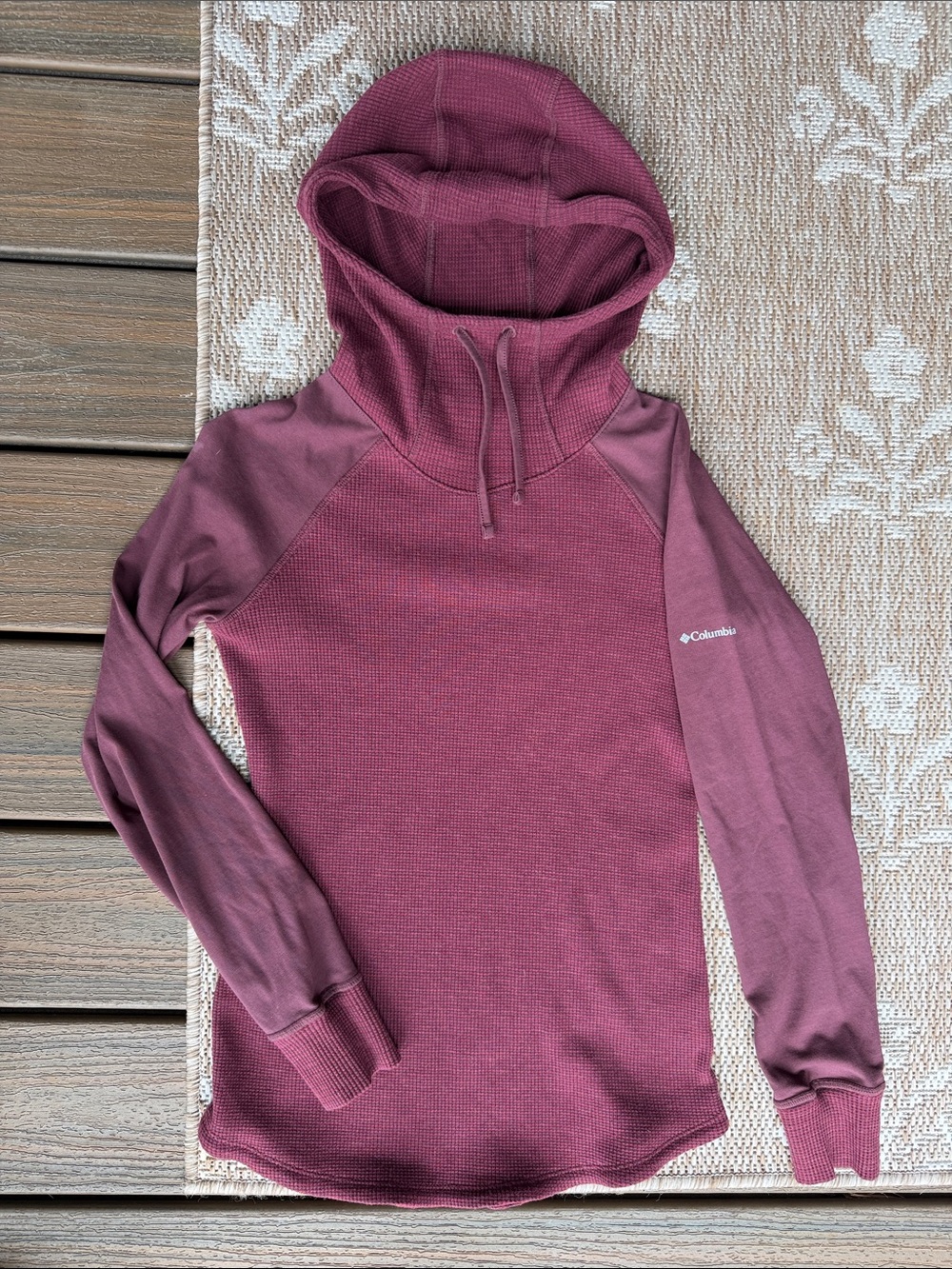 Columbia Women's Burgundy Hooded Thermal Pullover